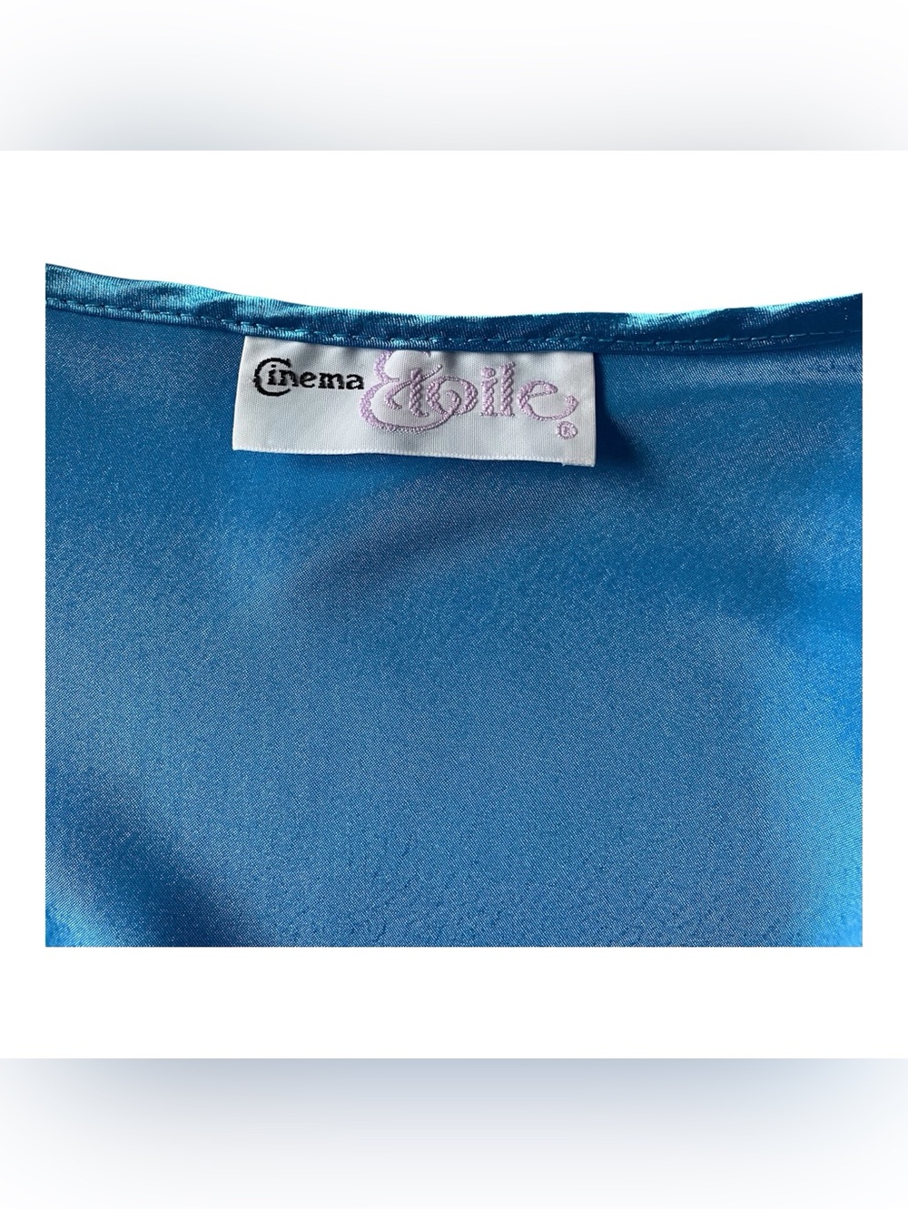 Cinema Etoile Women's Blue Satin Kimono Night Gown Robe, L - Picture 2 of 9